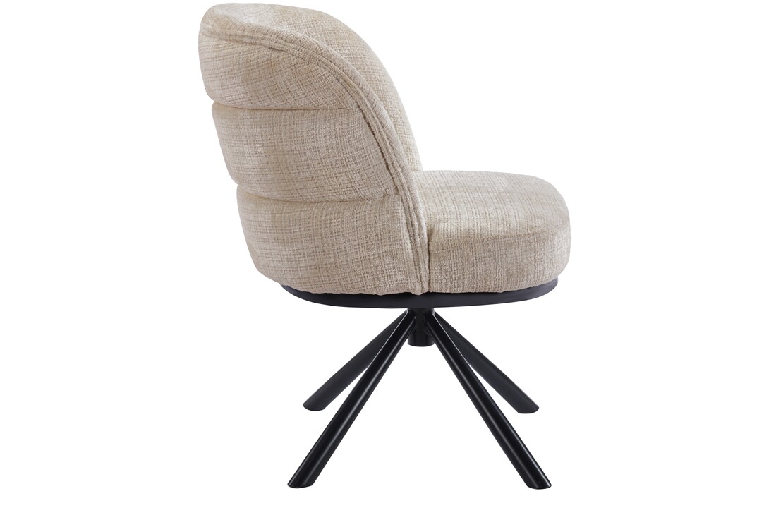 Eetkamerstoel Cremona - Warm Beige - draaibaar - zwart