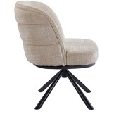 Eetkamerstoel Cremona - Warm Beige - draaibaar - zwart