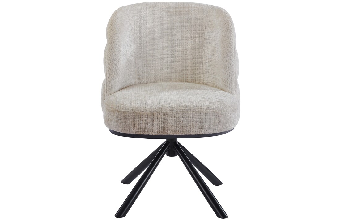 Eetkamerstoel Cremona - Beige - draaibaar - zwart