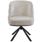 Eetkamerstoel Cremona - Beige - draaibaar - zwart