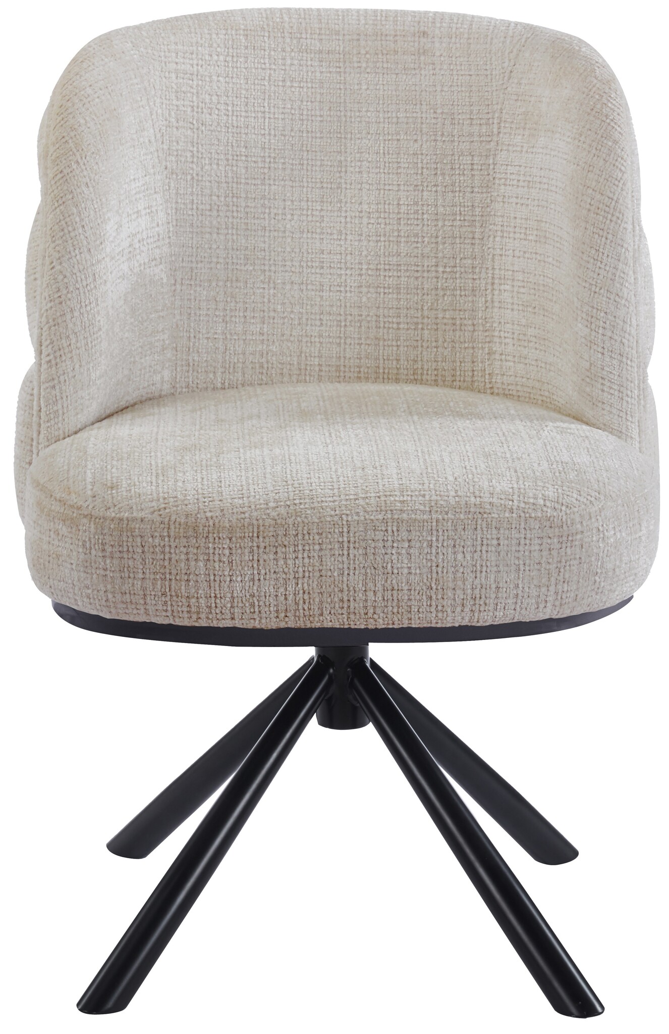 Eetkamerstoel Cremona - Beige - draaibaar - zwart