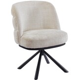 Eetkamerstoel Cremona - Beige - draaibaar - zwart