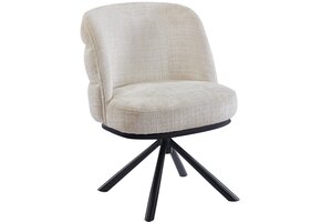 Eetkamerstoel Cremona - Beige - draaibaar - zwart