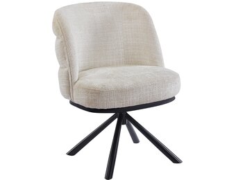 Eetkamerstoel Cremona - Beige - draaibaar - zwart