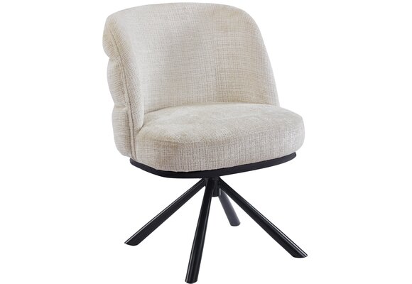 Eetkamerstoel Cremona - Beige - draaibaar - zwart