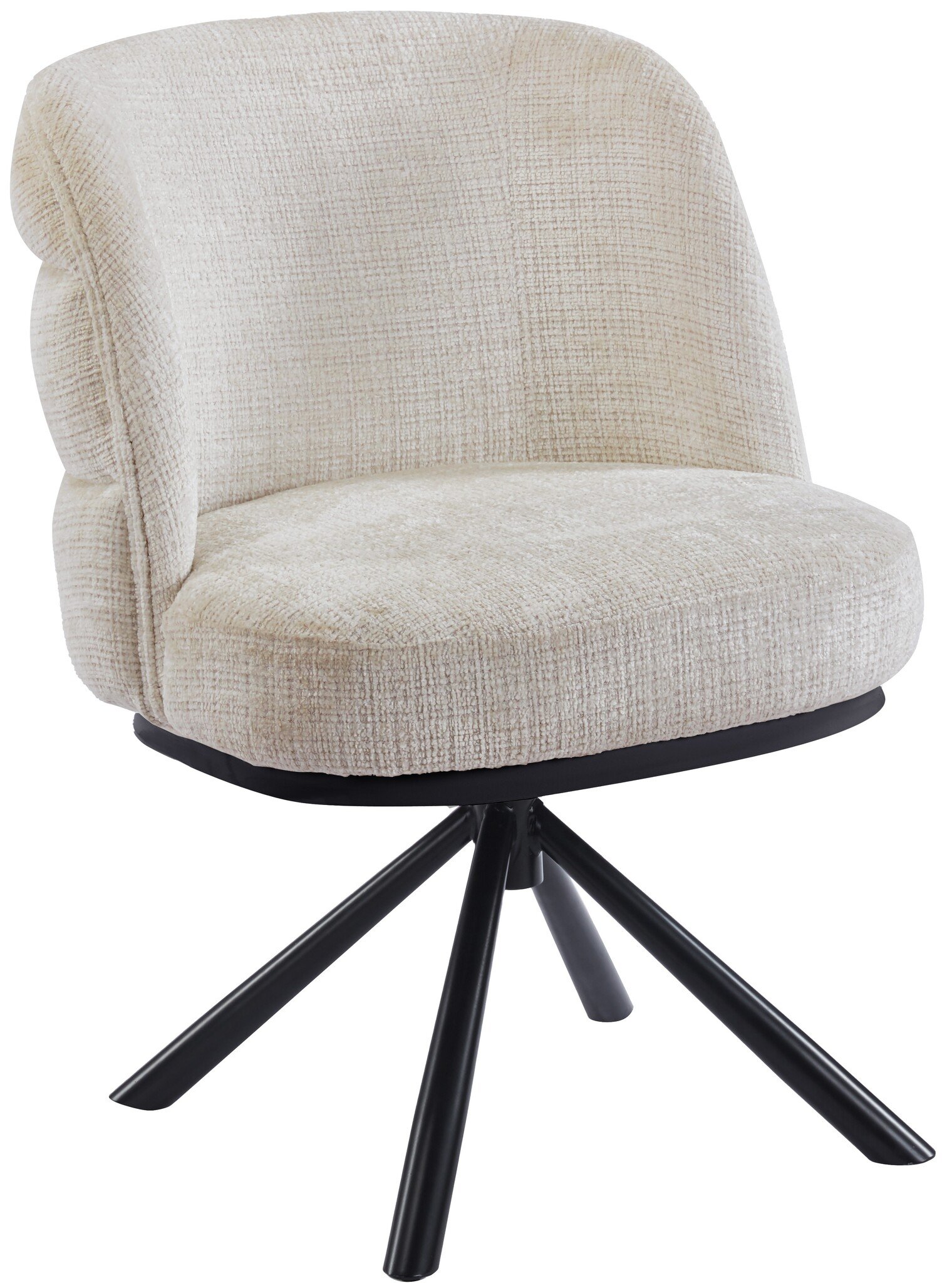 Eetkamerstoel Cremona - Beige - draaibaar - zwart