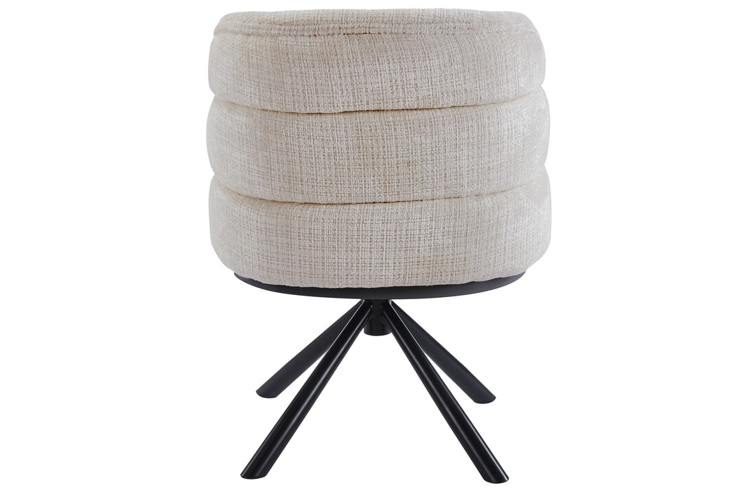 Eetkamerstoel Cremona - Beige - draaibaar - zwart