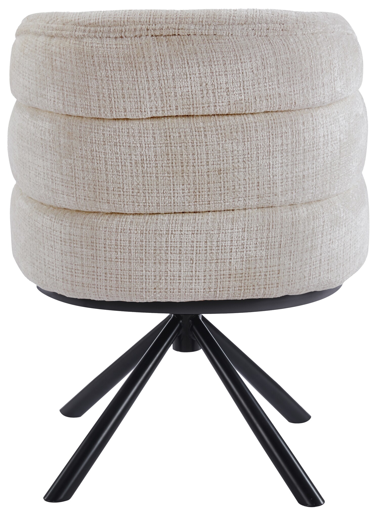 Eetkamerstoel Cremona - Beige - draaibaar - zwart