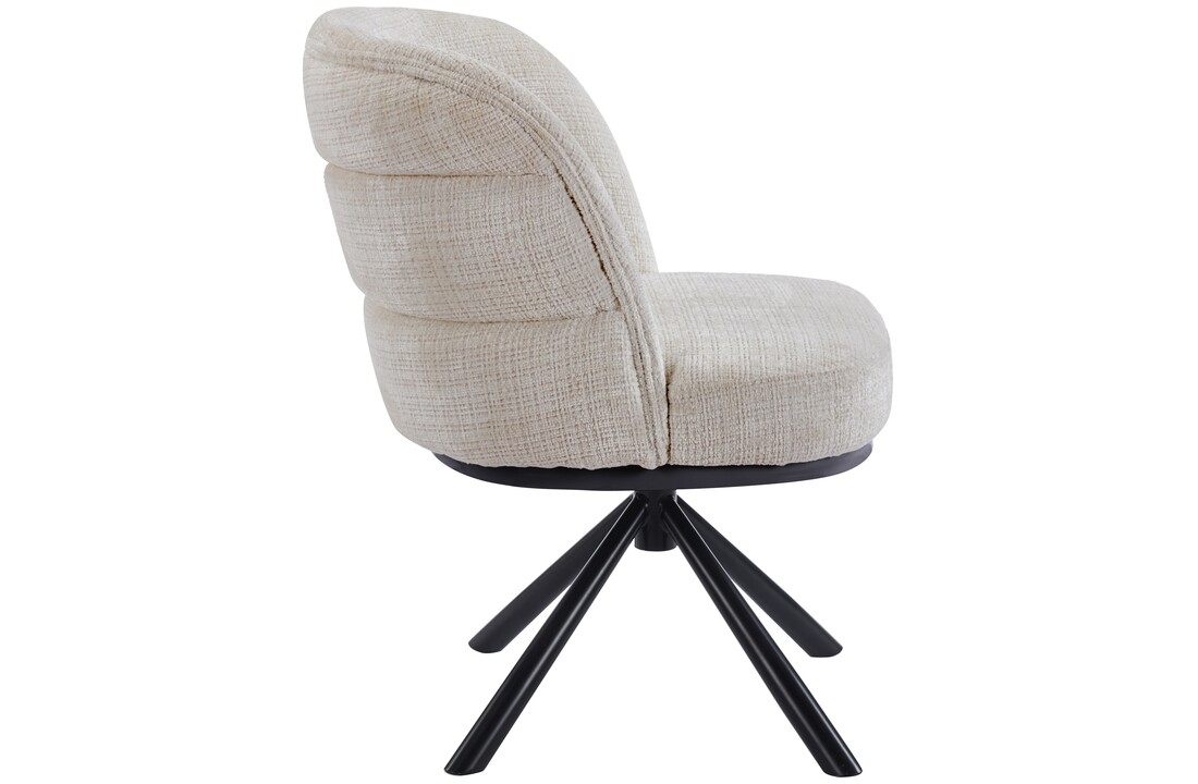 Eetkamerstoel Cremona - Beige - draaibaar - zwart