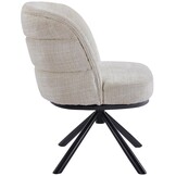 Eetkamerstoel Cremona - Beige - draaibaar - zwart