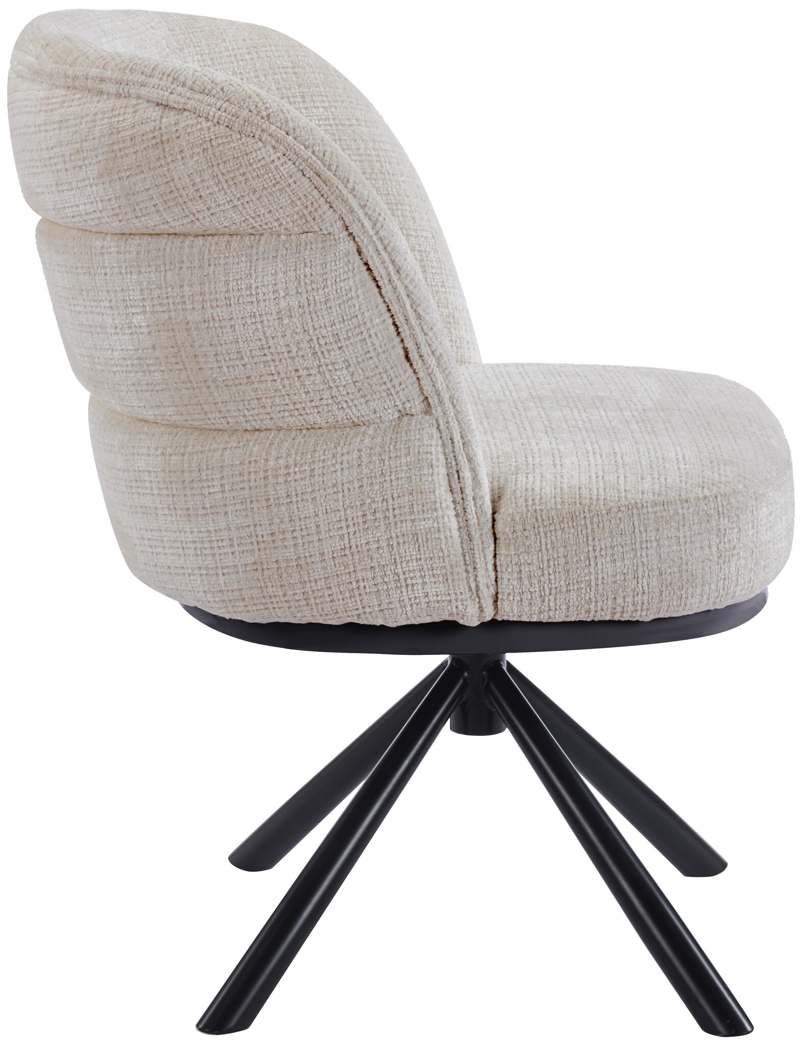 Eetkamerstoel Cremona - Beige - draaibaar - zwart