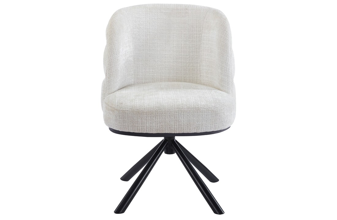 Eetkamerstoel Cremona - White - draaibaar - zwart