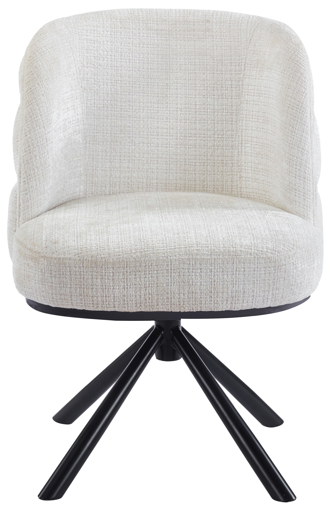 Eetkamerstoel Cremona - White - draaibaar - zwart