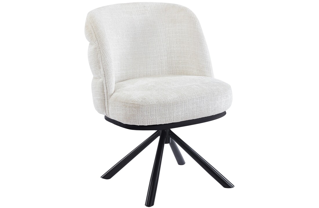 Eetkamerstoel Cremona - White - draaibaar - zwart