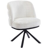 Eetkamerstoel Cremona - White - draaibaar - zwart