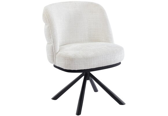 Eetkamerstoel Cremona - White - draaibaar - zwart