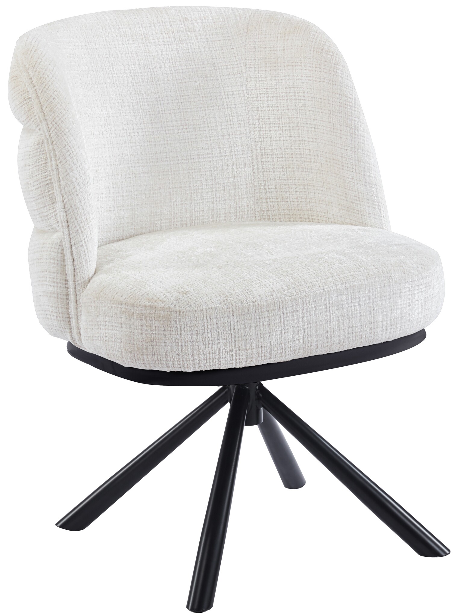 Eetkamerstoel Cremona - White - draaibaar - zwart
