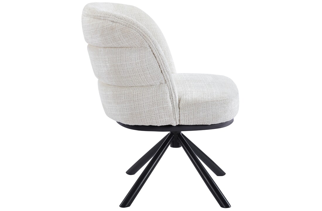 Eetkamerstoel Cremona - White - draaibaar - zwart