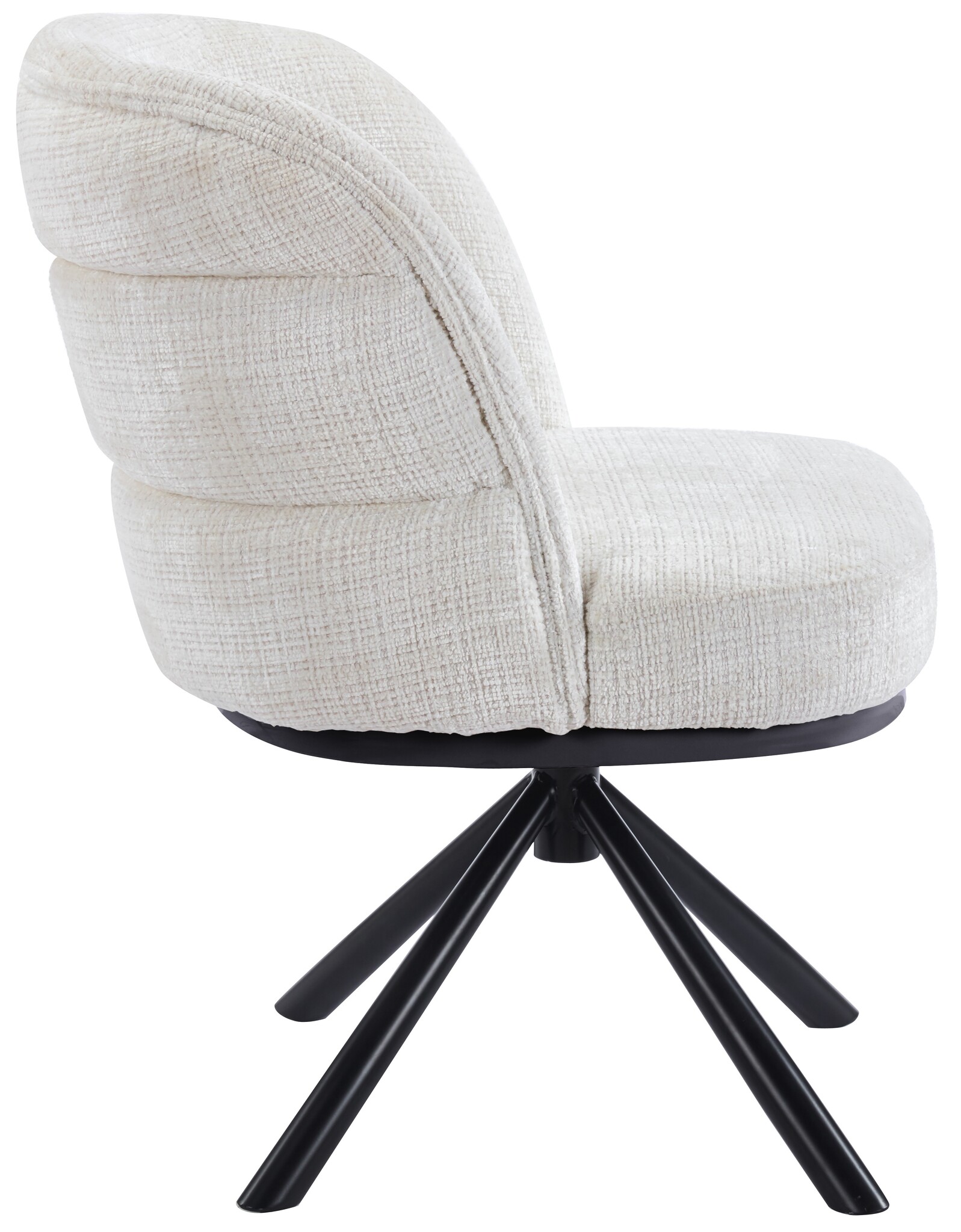 Eetkamerstoel Cremona - White - draaibaar - zwart