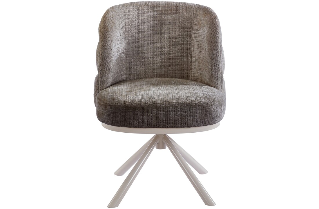 Eetkamerstoel Cremona - Taupe Bruin - draaibaar - zwart - Crème