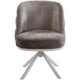 Eetkamerstoel Cremona - Taupe Bruin - draaibaar - zwart - Crème