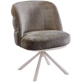 Eetkamerstoel Cremona - Taupe Bruin - draaibaar - zwart - Crème