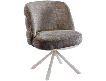 Eetkamerstoel Cremona - Taupe Bruin - draaibaar - Crème