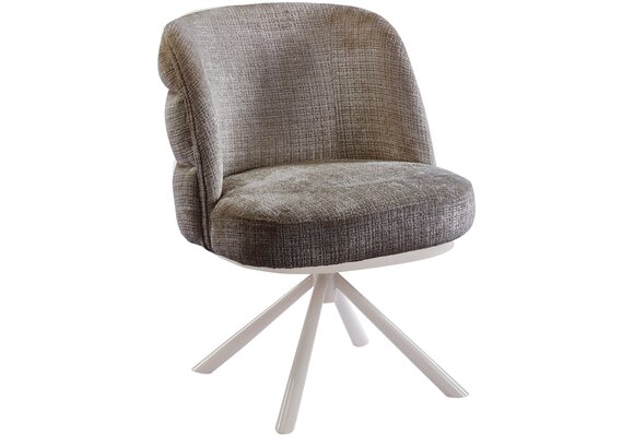 Eetkamerstoel Cremona - Taupe Bruin - draaibaar - Crème