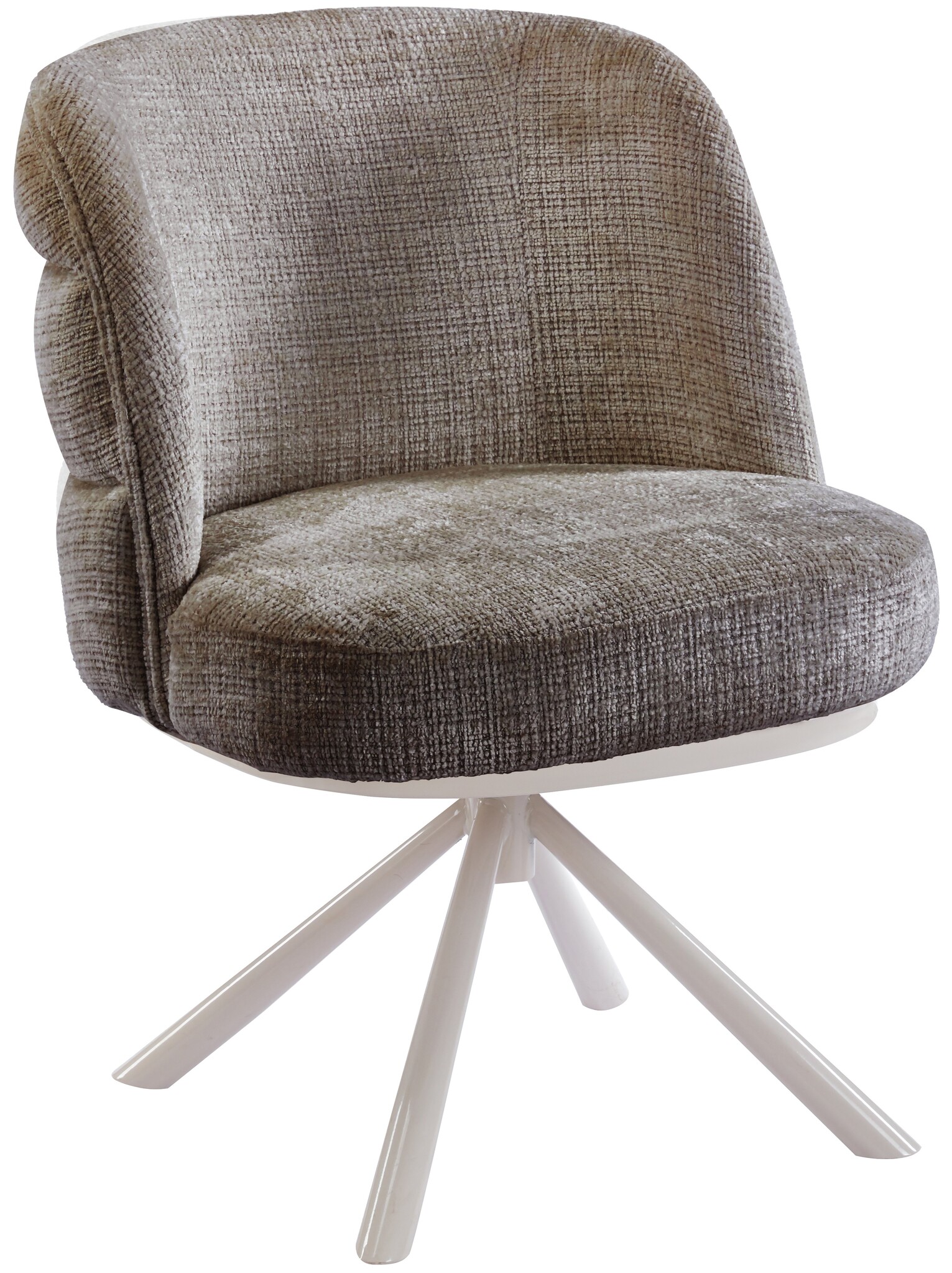 Eetkamerstoel Cremona - Taupe Bruin - draaibaar - zwart - Crème