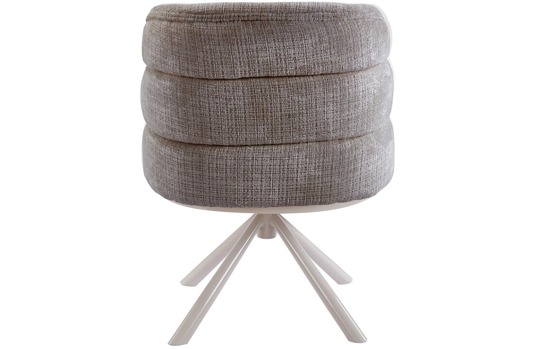 Eetkamerstoel Cremona - Taupe Bruin - draaibaar - zwart - Crème