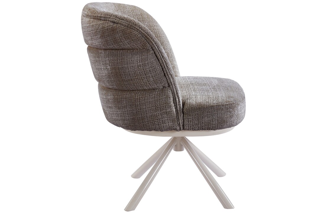 Eetkamerstoel Cremona - Taupe Bruin - draaibaar - zwart - Crème