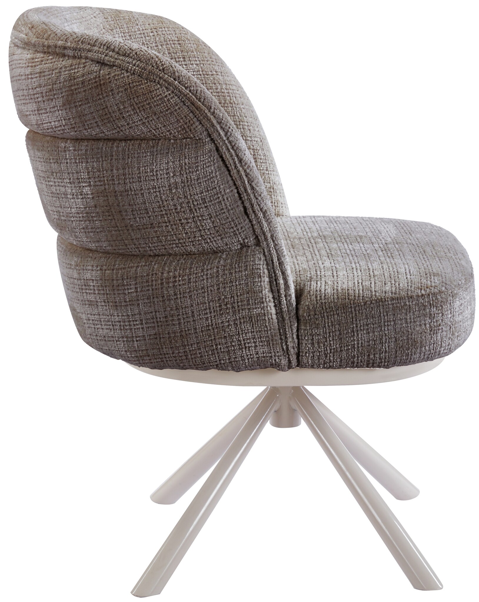 Eetkamerstoel Cremona - Taupe Bruin - draaibaar - zwart - Crème