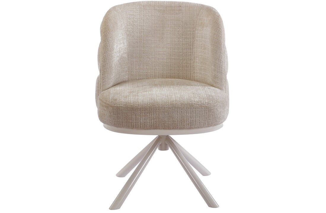 Eetkamerstoel Cremona - Warm Beige - draaibaar - Crème