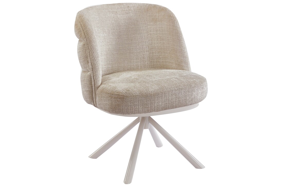 Eetkamerstoel Cremona - Warm Beige - draaibaar - Crème