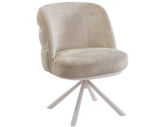 Eetkamerstoel Cremona - Warm Beige - draaibaar - Crème