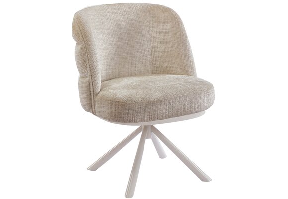 Eetkamerstoel Cremona - Warm Beige - draaibaar - Crème