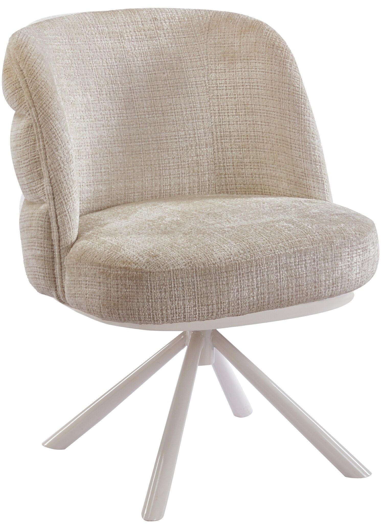 Eetkamerstoel Cremona - Warm Beige - draaibaar - Crème