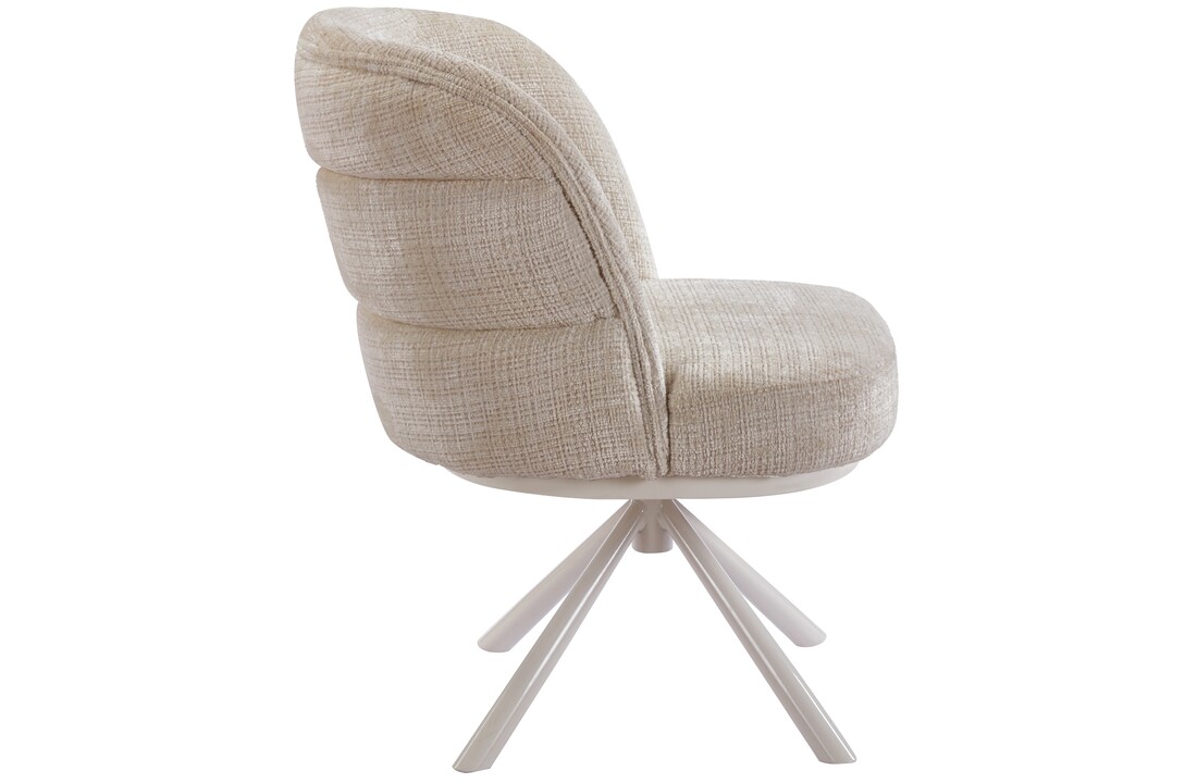 Eetkamerstoel Cremona - Warm Beige - draaibaar - Crème