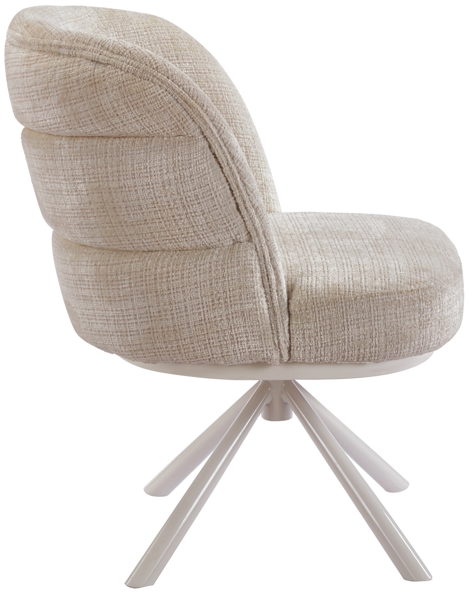 Eetkamerstoel Cremona - Warm Beige - draaibaar - Crème