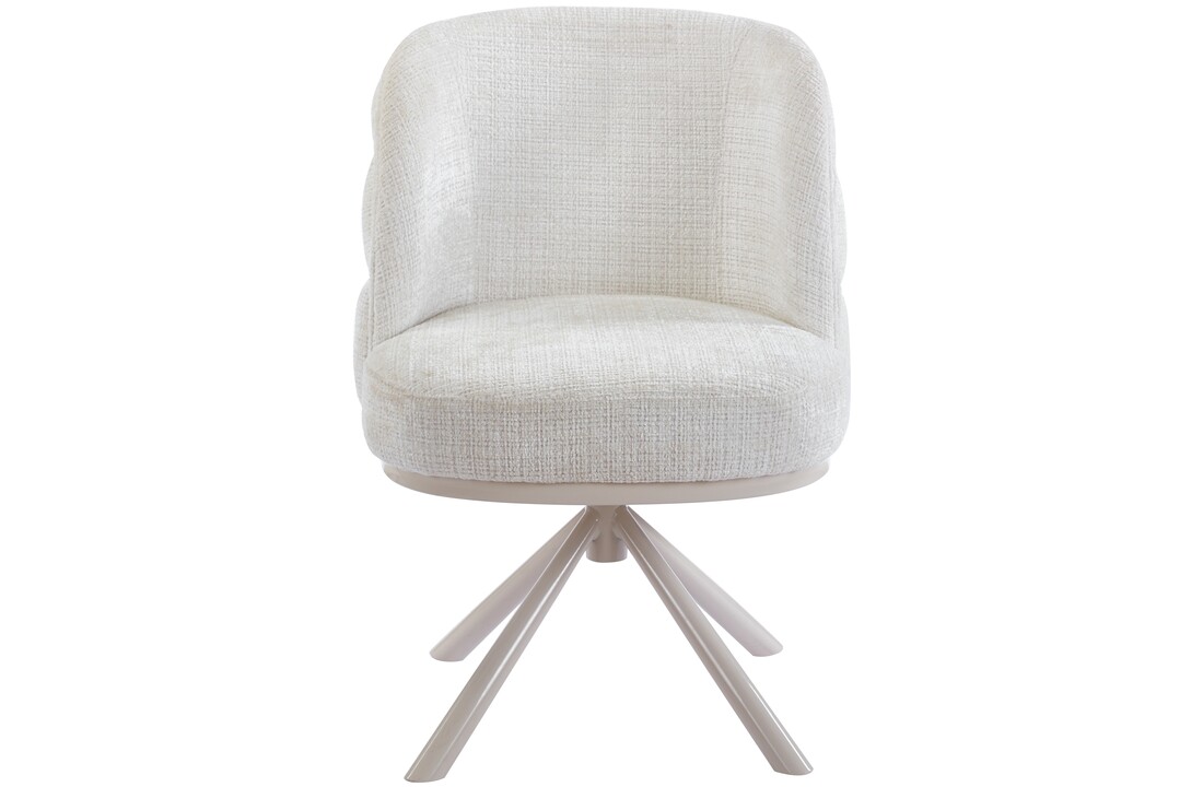 Eetkamerstoel Cremona - White - draaibaar - Crème