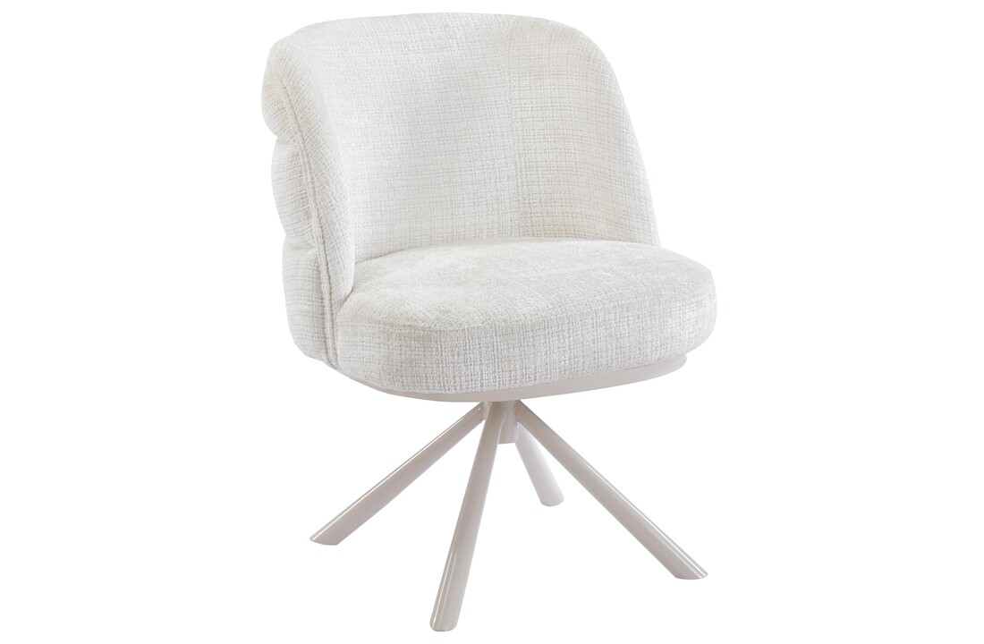 Eetkamerstoel Cremona - White - draaibaar - Crème