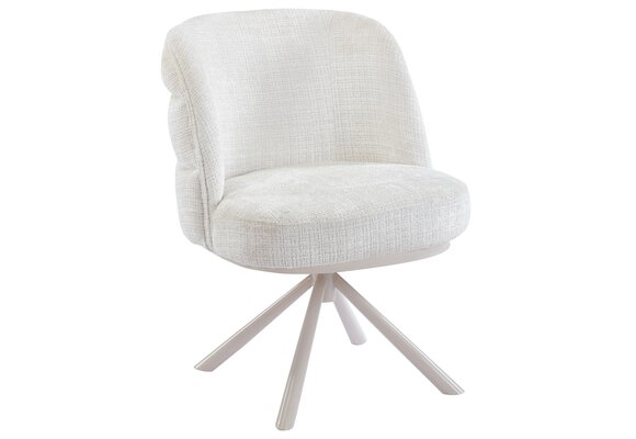 Eetkamerstoel Cremona - White - draaibaar - Crème
