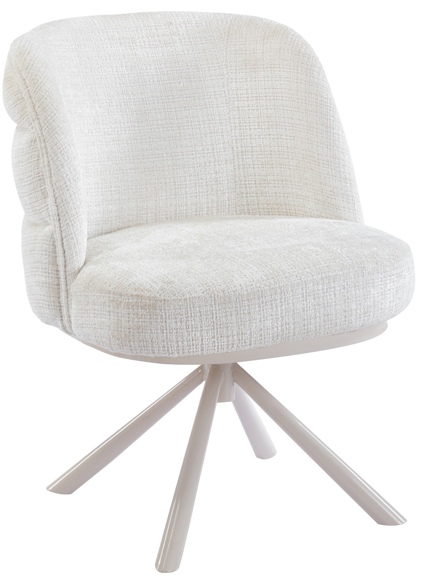 Eetkamerstoel Cremona - White - draaibaar - Crème