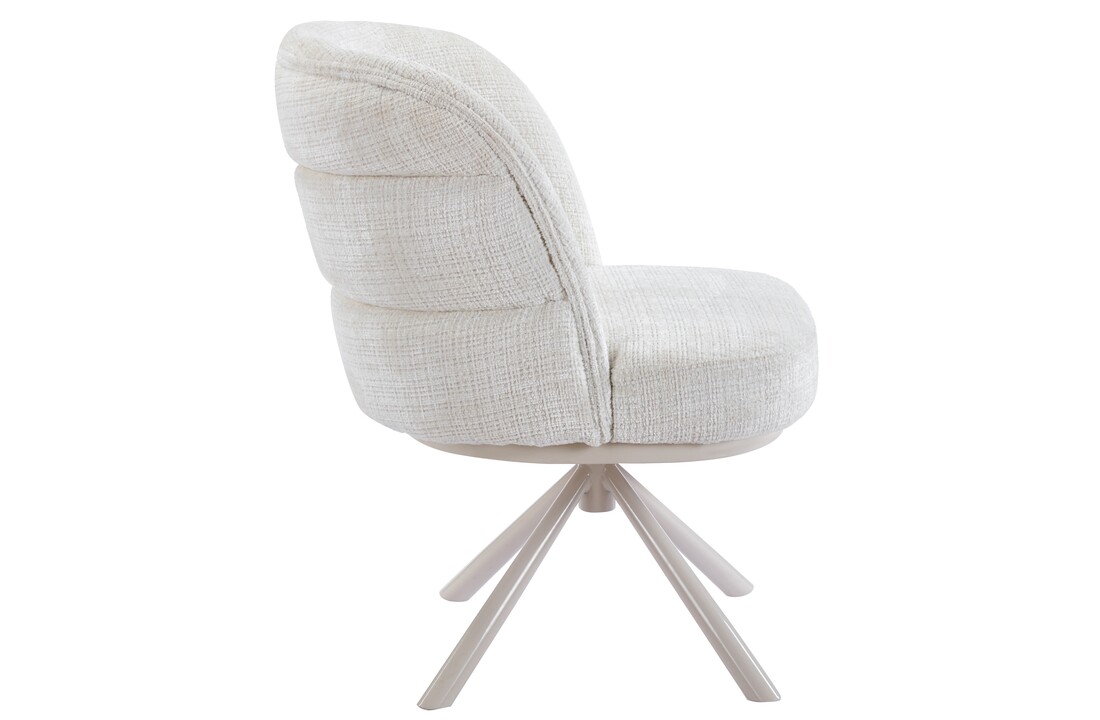 Eetkamerstoel Cremona - White - draaibaar - Crème