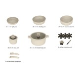 Hakal Pannenset 12-delig | Stapelbaar | Crème