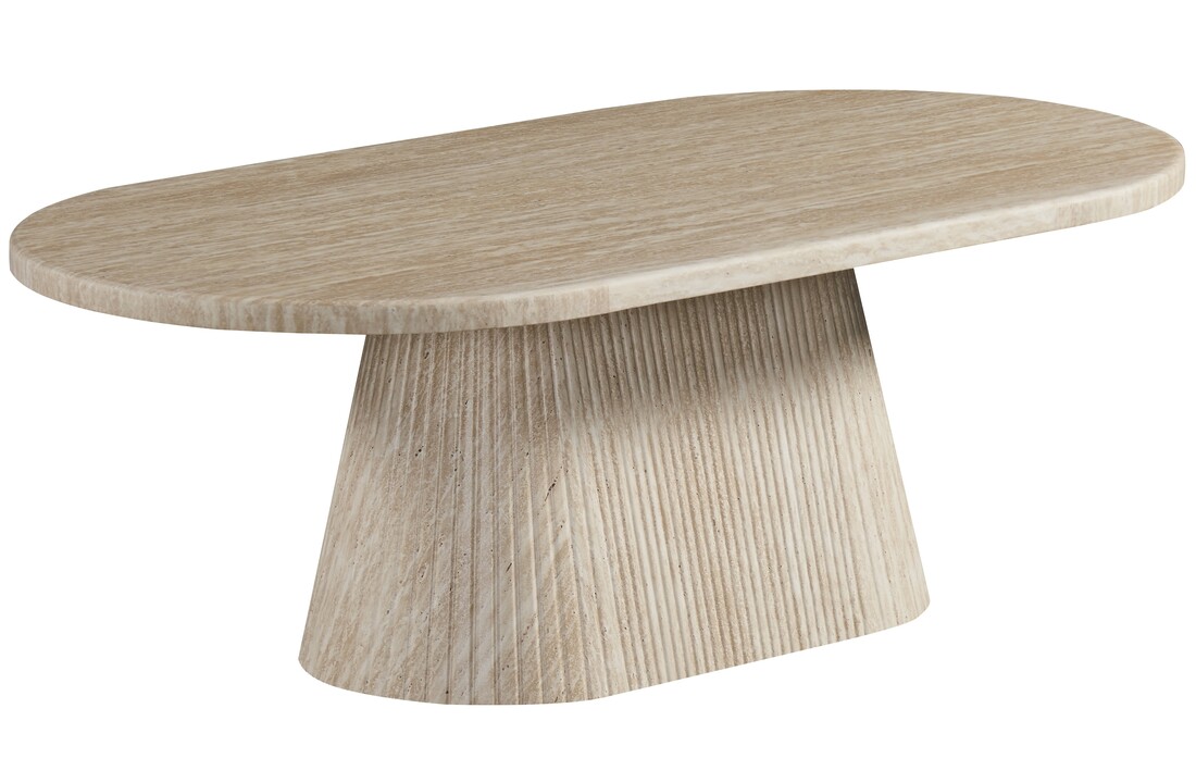 Salontafel Carrara - Travertin | Ovaal - Travertin
