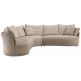 Hoekbank Letino - Draaibare ronde lounge - Beige / Zandkleurig