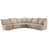 Hoekbank Letino - Draaibare ronde lounge - Beige / Zandkleurig