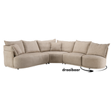 Hoekbank Letino - Draaibare ronde lounge - Beige / Zandkleurig