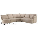Hoekbank Letino - Draaibare ronde lounge - Beige / Zandkleurig